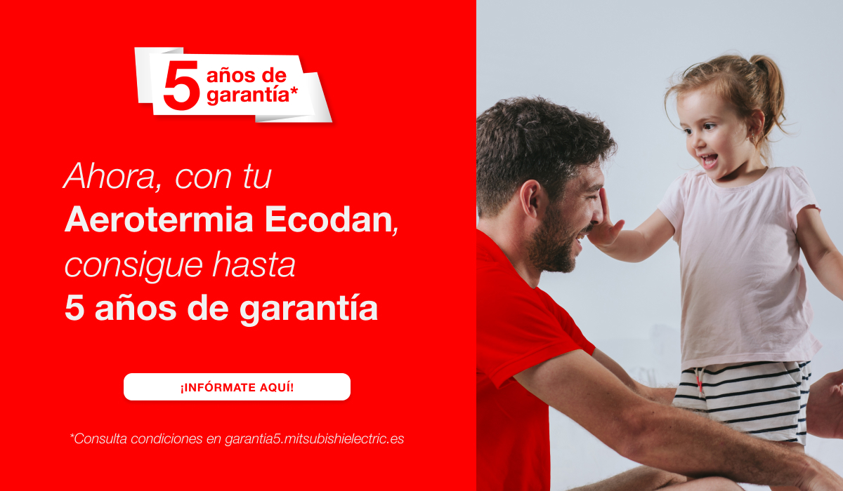 Aerotermia Ecodan 5 años de garantía